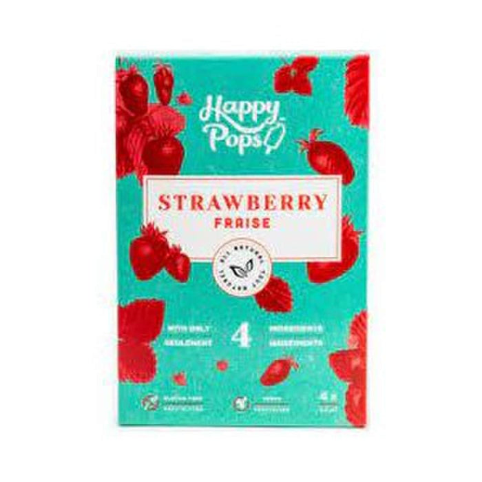 Happy Pops All Natural Strawberry Frozen Fruit Bar 4x66ml