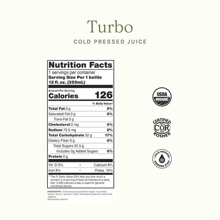 Pulp&Press Turbo Cold Pressed Organic Juice 355ml