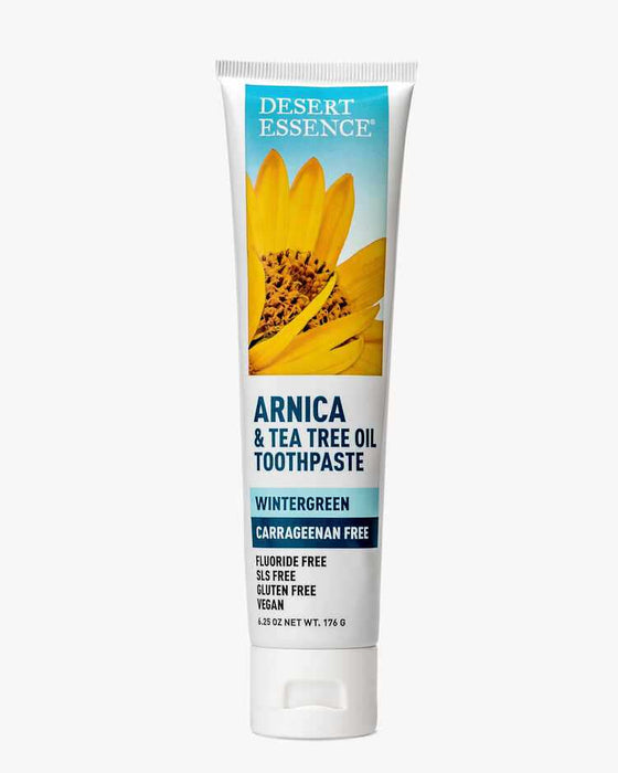 Desert Essence Arnica & Tea Tree Oil Toothpaste Carageenan Free Fluoride Free  176g