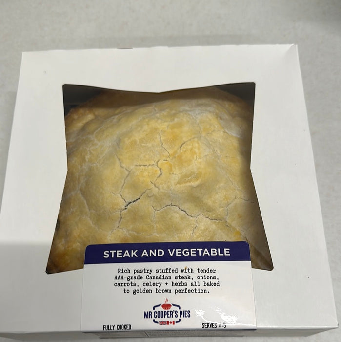 Mr. Cooper's Pies Steak and Vegetable Fully Cooked Family Pie 1000g