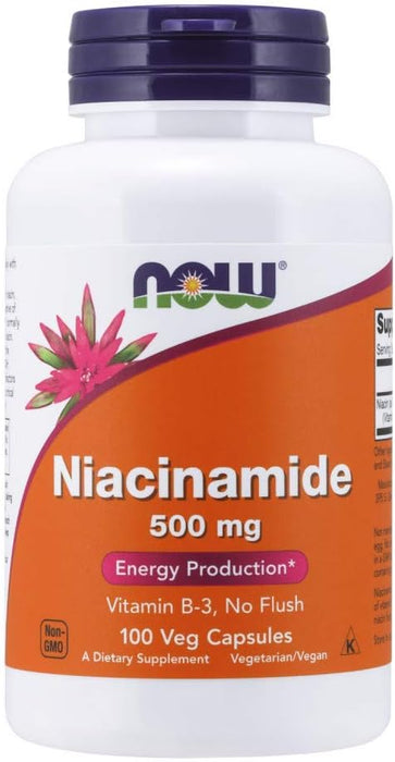 Now 500mg Niacinamide (Flush-free Vitamin B3) - 100 veg. capsules 100 vcaps