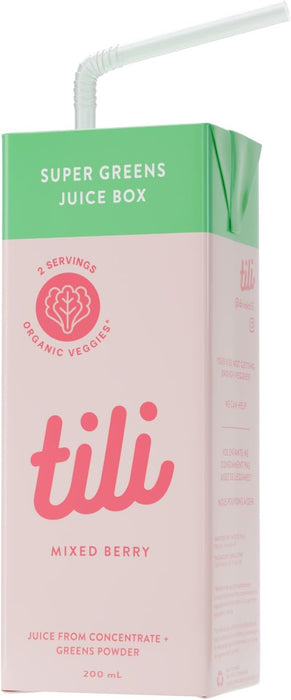 Tili Super Greens Juice Box Mixed Berry 200ml