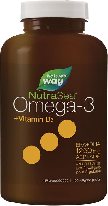 NutraSea Omega-3 Liquid Gels With Vitamin D3 240softgels