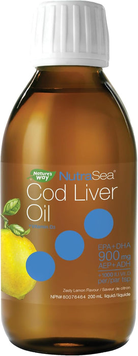 NutraSea Cod Liver Oil with Vitamin D3 200ml