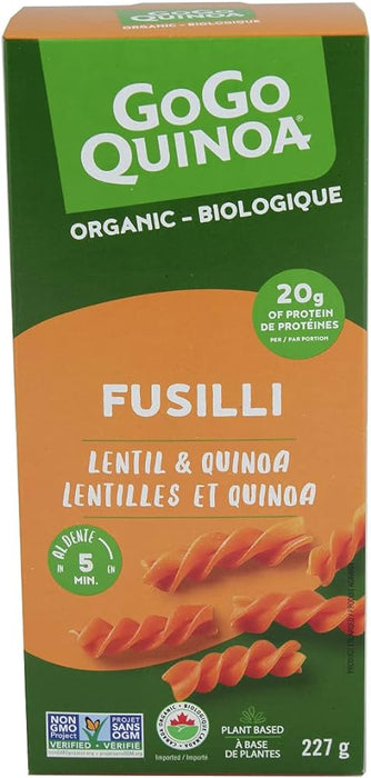 GoGo Quinoa Organic Pasta Noodles - Lentil Fusilli