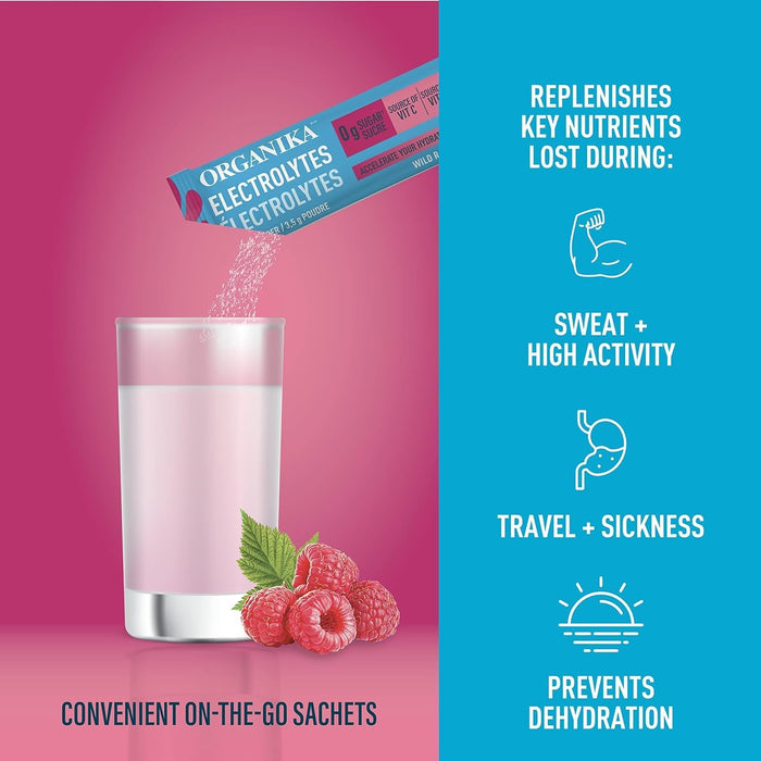 Organika Electrolytes Wild Raspberry - 25 sachet box 25 sachets