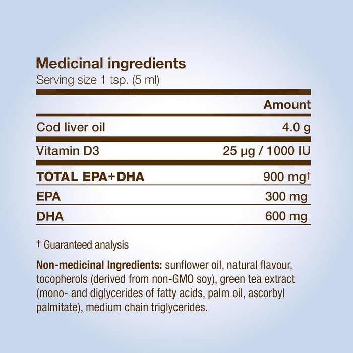 NutraSea Cod Liver Oil with Vitamin D3 200ml