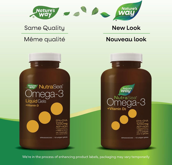 NutraSea Omega-3 Liquid Gels With Vitamin D3 240softgels