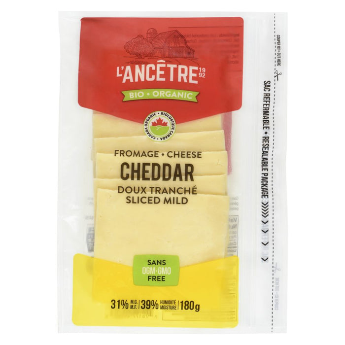 L'Ancetre Organic Sliced Mild Cheddar 180g