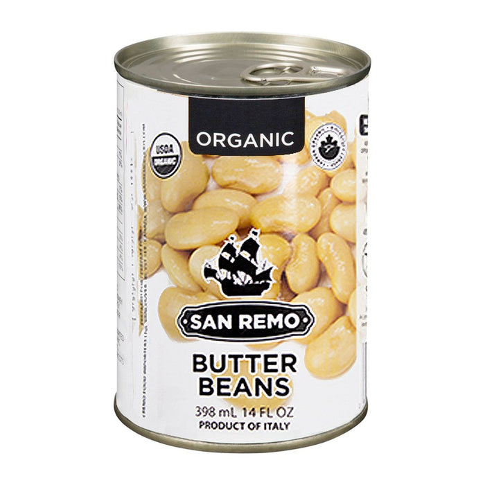 San Remo Romano Beans Organic - Vegan, Gluten Free, BPA Free, Kosher, No Salt Added 398ml