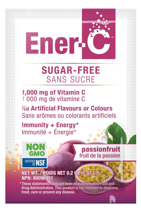 Ener-C Passionfruit Sugar Free Electrolyte Drink Mix - Daily Energy & Immunity, Gluten Free. 30X5.46gcs