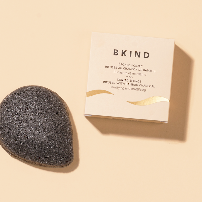 BKIND Konjac Facial Sponge Bamboo Charcoal 1 sponge