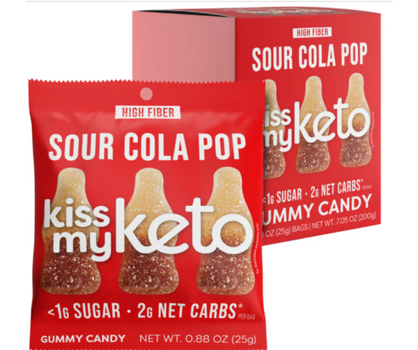 Kiss My Keto Gummy Candy Sour Bears 0.88 oz - 8 Bags, 0.88 oz/ 8