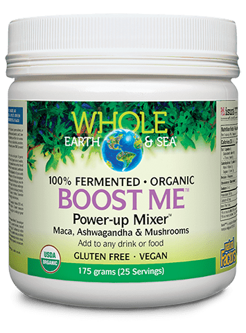 Natural Factors Whole Earth & Sea Boost Me - Power Up Mixer - Maca , Ashwagandha & Mushrooms 175g