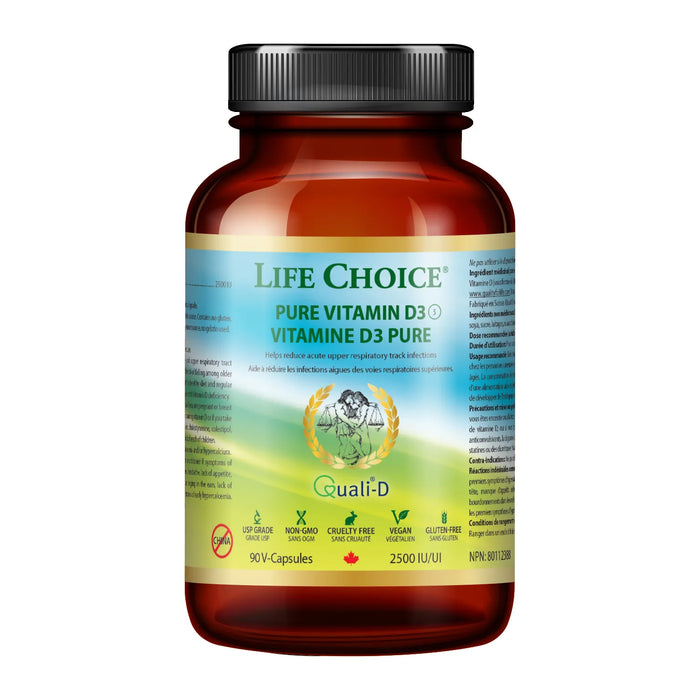 Life Choice Pure Vitamin D3 2500IU 90 Vegecaps