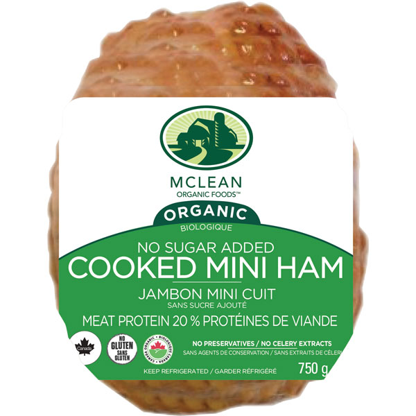 McLean Organic No Sugar Added Cooked Mini Ham 750g