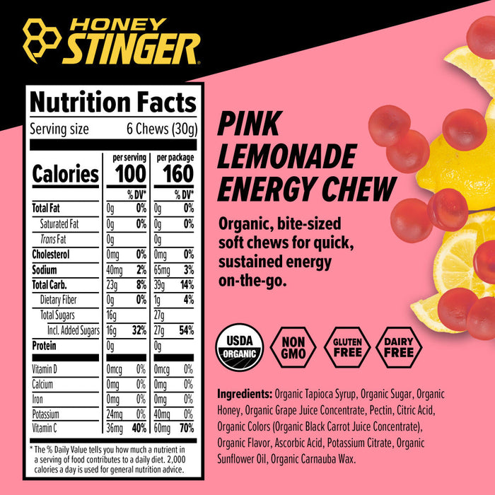 Honey Stinger Pink Lemonade Energy Chews 50g