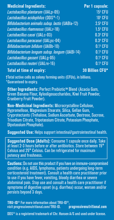 Progressive Perfect Probiotic 30Billion CFU per capsule 60vegiecaps