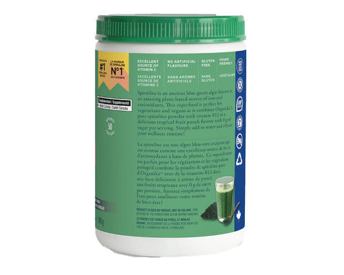 Organika Spirulina with Vitamin B12 (Tropical Fruit Punch Flavour) 300g
