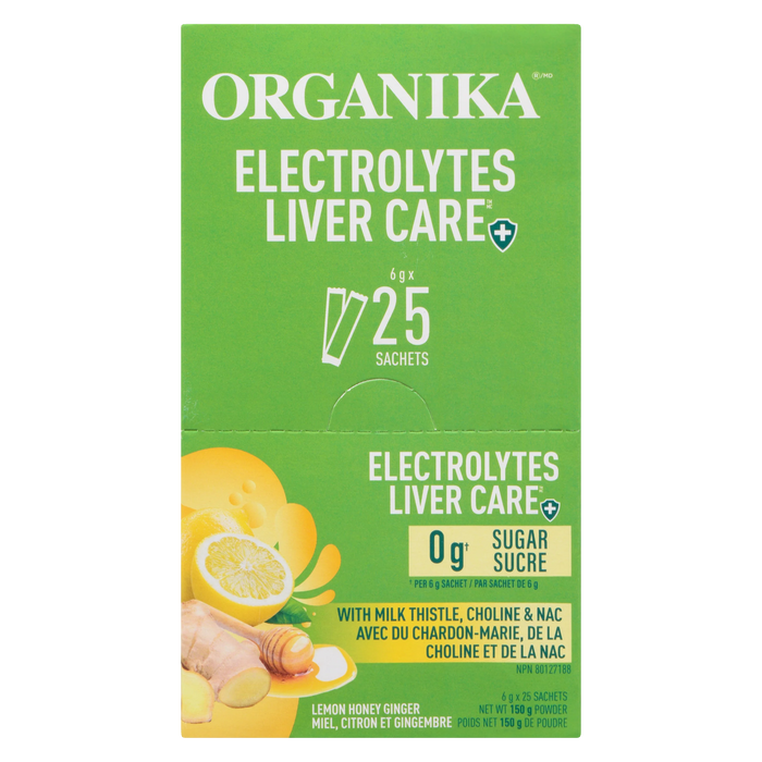 Organika Electrolytes Liver Care (Lemon Honey Ginger) - 25 sachet box 25 sachets