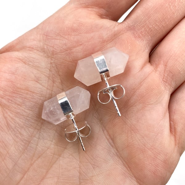 Nature's Expression Zenature Rose Quartz Polished Stud