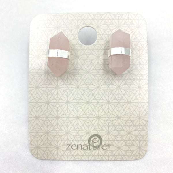 Nature's Expression Zenature Rose Quartz Polished Stud