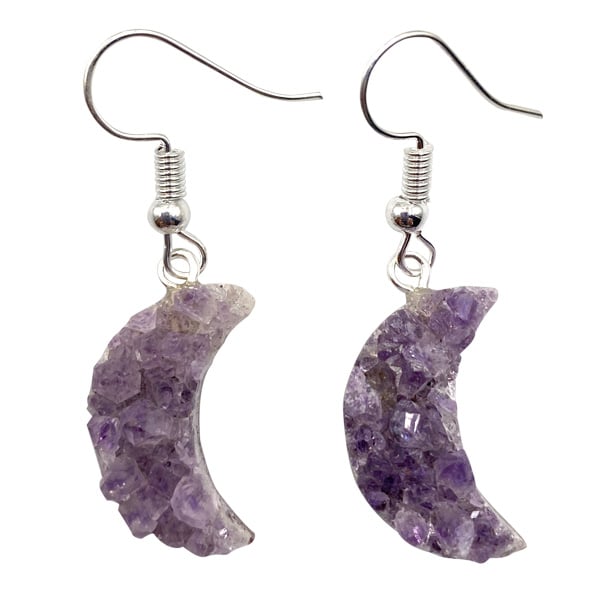 Nature's Expression Zenature Moon Amethyst Hook Earrings