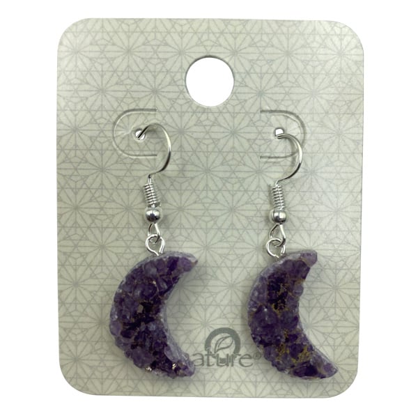 Nature's Expression Zenature Moon Amethyst Hook Earrings