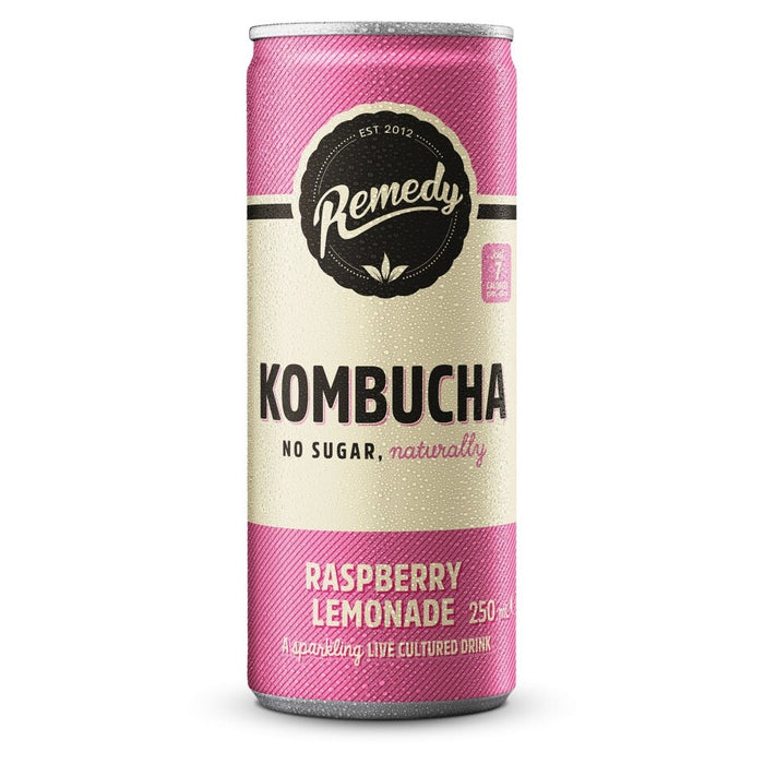 Remedy Organic Kombucha, No Sugar, Raspberry Lemonade 4x330ml