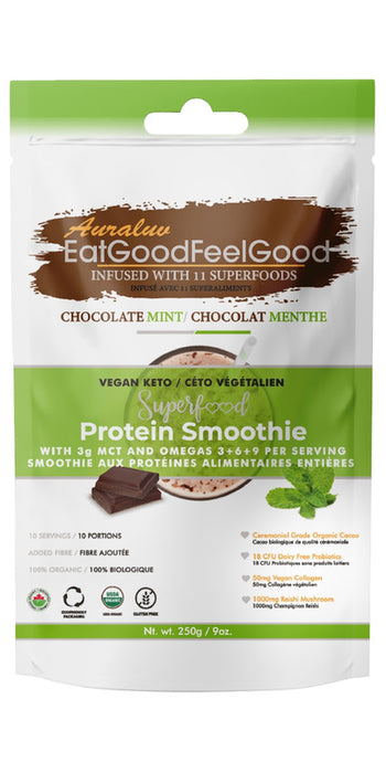 Auraluv EatGoodFeelGood Chocolate Mint Vegan Keto Protein 250g