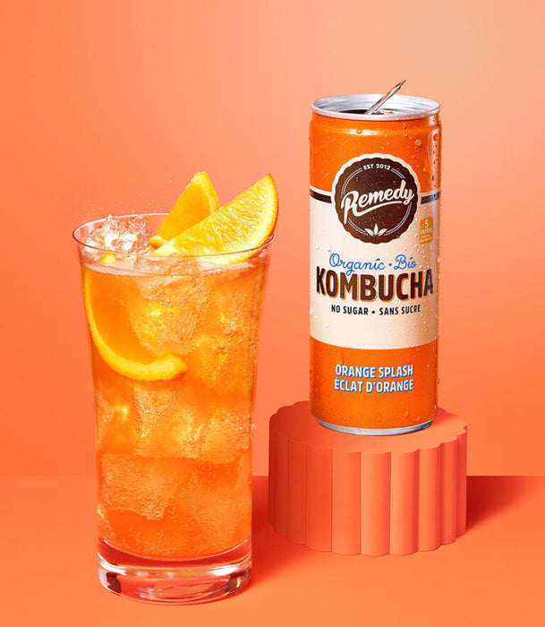 Remedy Organic Kombucha, No Sugar, Orange Splash 330ml