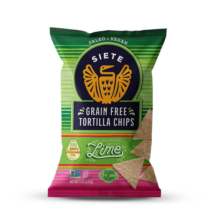 Siete Grain Free, Diary Free, Gluten Free Tortilla Chips, Lime 142g