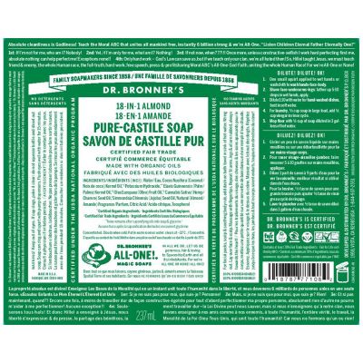 Dr. Bronners Almond Pure Castille Soap  237ML