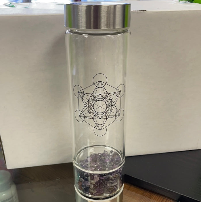 Amethyst Crystal Infuser Water Bottle 1each