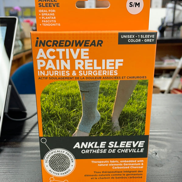 Incrediwear Active Pain Relief Ankle Sleeve - Unisex Small/Med